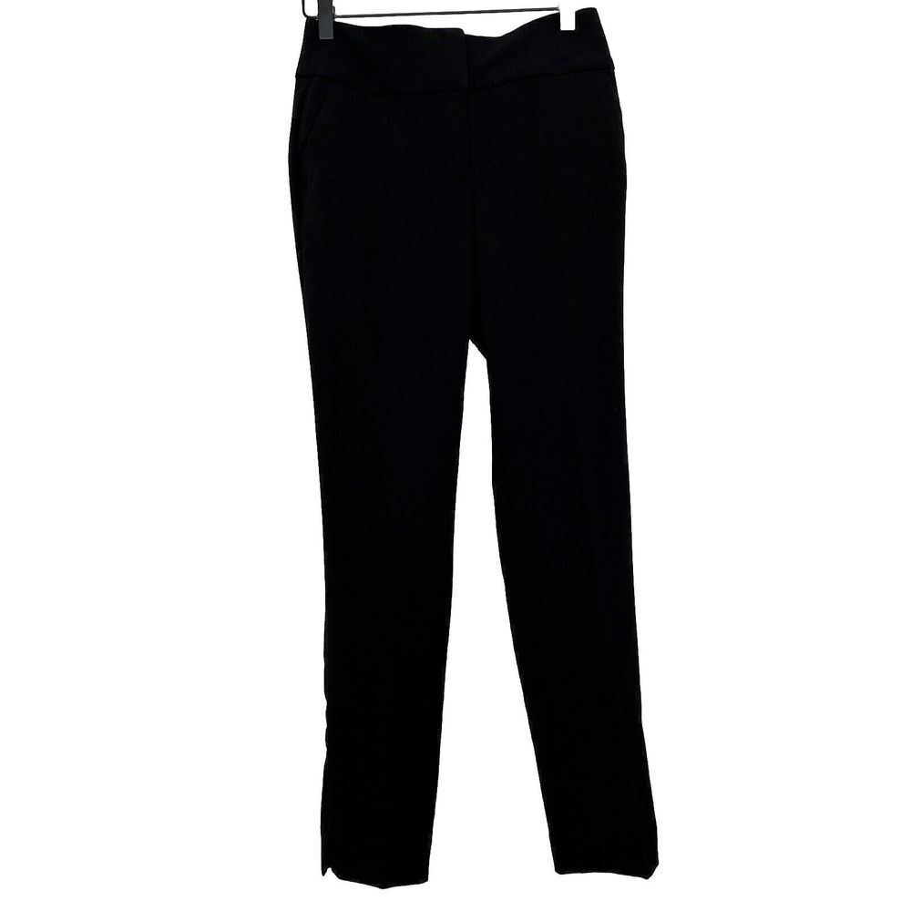 NEW BCX Black Stretch Skinny Straight Trousers Size 3 Waist Slimming Dress Pants